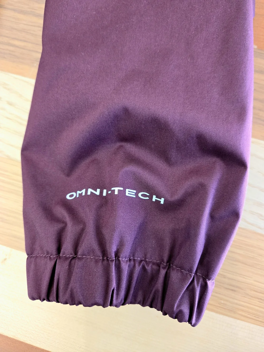 Columbia Girls' Rainy Trails Fleece Lined Two-Tone Plum Hooded Rain Jacket
